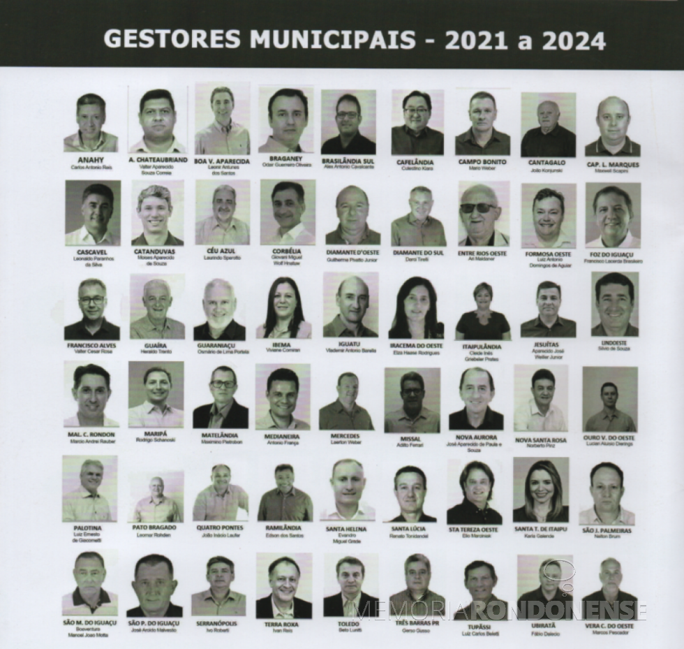 || Gestores municipais eleitos e empossados para o quadriênio 2021/2024 dos municípios da AMOP. 
Imagem: Acervo da  entidade  - FOTO 24 -