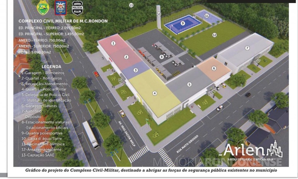 || Perspectiva do projeto do Complexo Cívico-Militar de Marechal Cândido Rondon, apresentando ao comandante-geral da PMPR, em abril de 2021.
Imagem: Acervo O Presente - FOTO 16 -