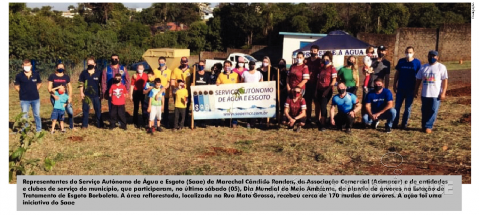 || Destaque do jornal rondonense O Presente sobre a o plantio de árvores na Estação de Tratamento Borboleta, em junho de 2021.
Imagem|: Acervo O Presente - FOTO 24 -