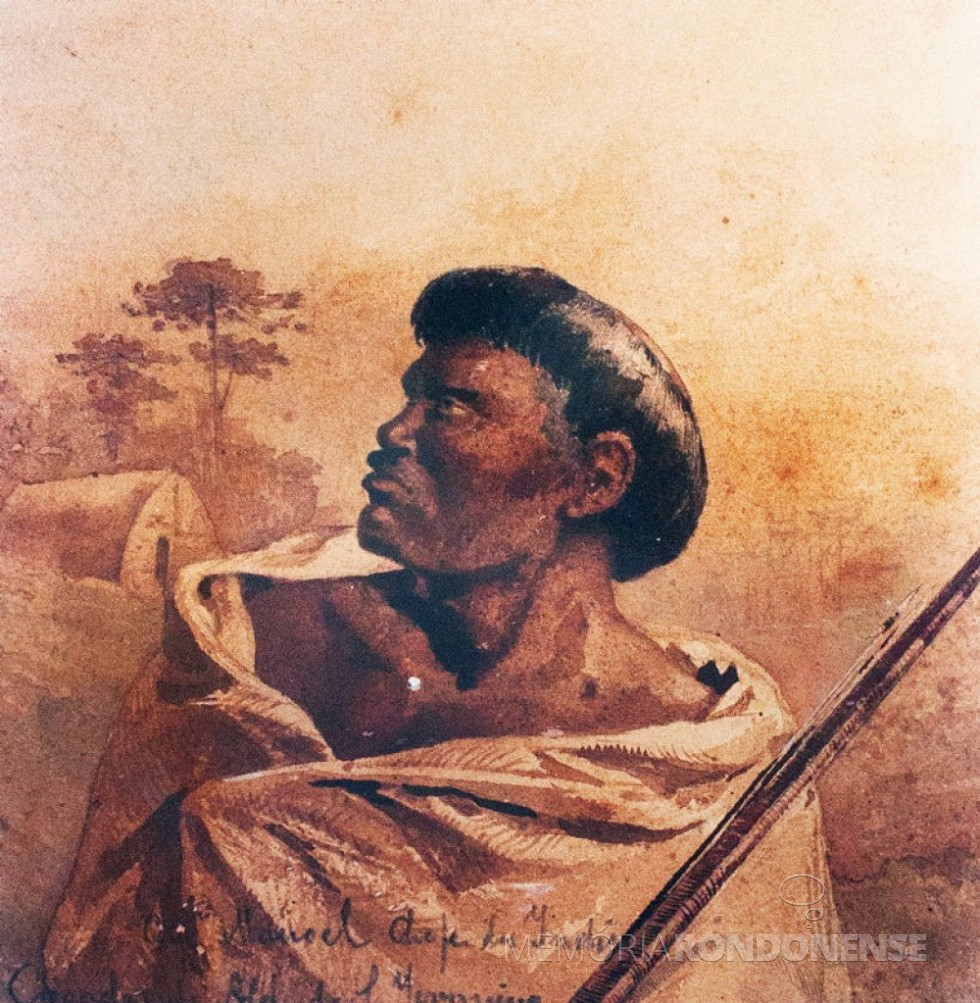|| Cacique Pahai Kaiowa retratado por J. H. Elliot.
Imagem: Acervo Biblioteca Nacional - FOTO 2 - 