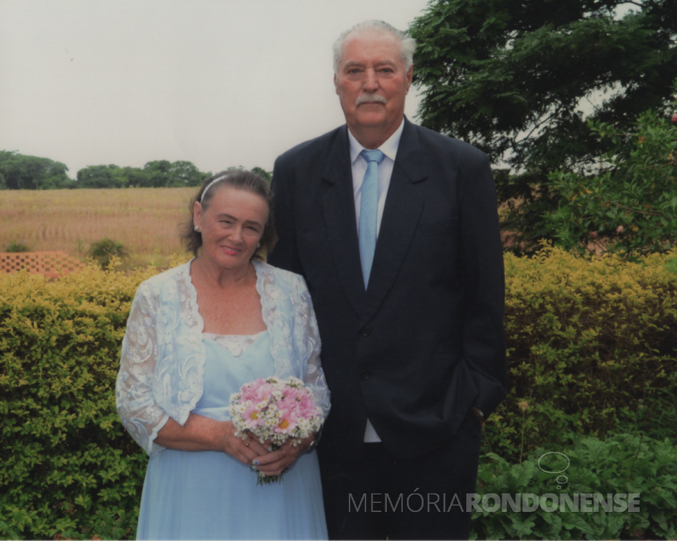 || Casal Marta e Francisco Cerny na comemoração de suas Bodas de Diamante, em fevereiro de 2018.
Imagem: Acervo da família - FOTO 15 -