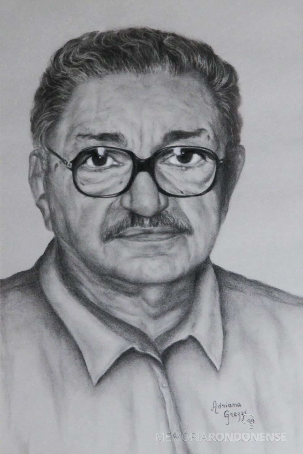 || Escritor Oscar Silva, em tela de Adriana Gressi 1999.
Imagem: Acervo Comunicação PM-Toledo - FOTO 8 -