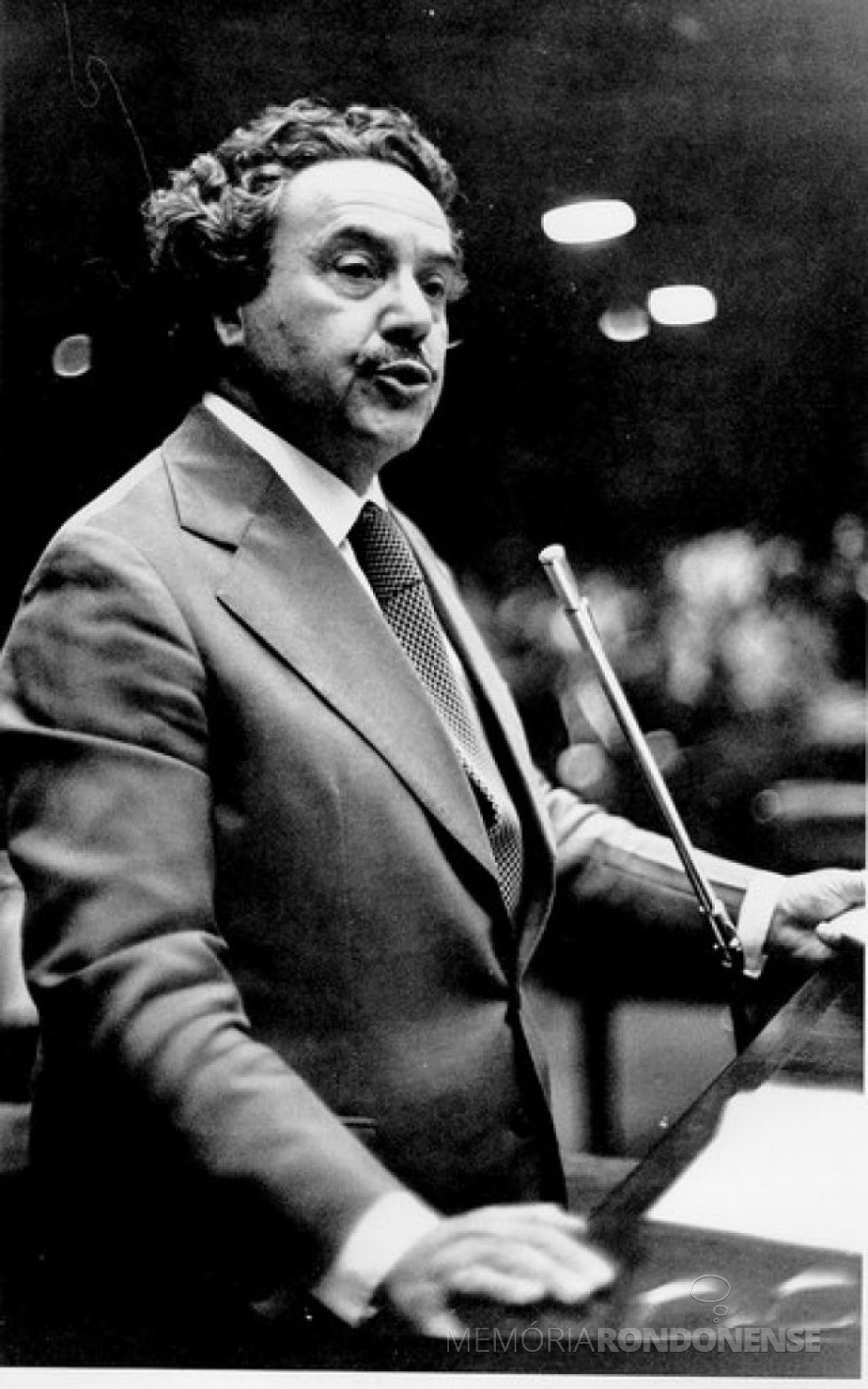 || Político Paulo Brossard  (foto ilustrativa) que palestrou em Toledo, em novembro de 1985.
Imagem: Acervo Senado Federal - FOTO 14 -