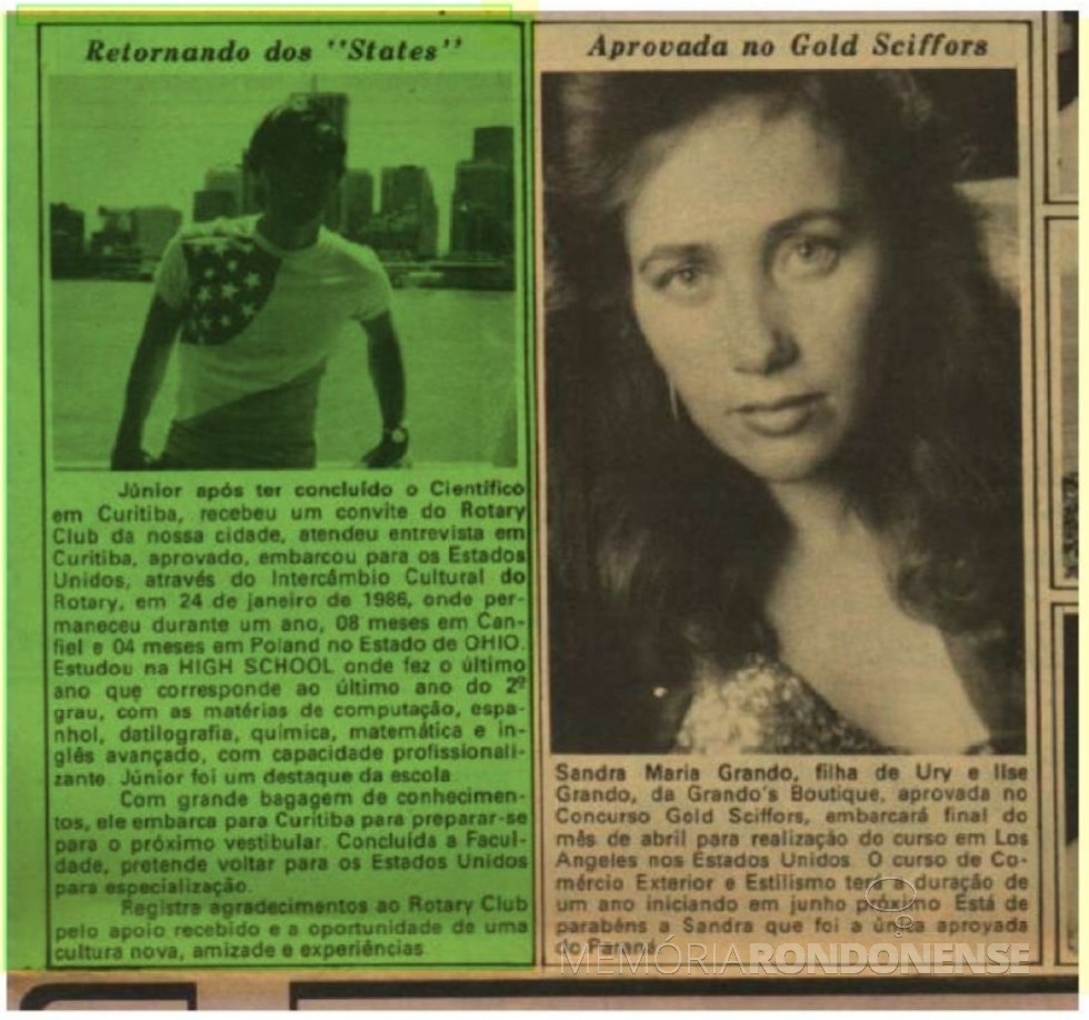|| Destaque do jornal cascavelense O Paraná, página 