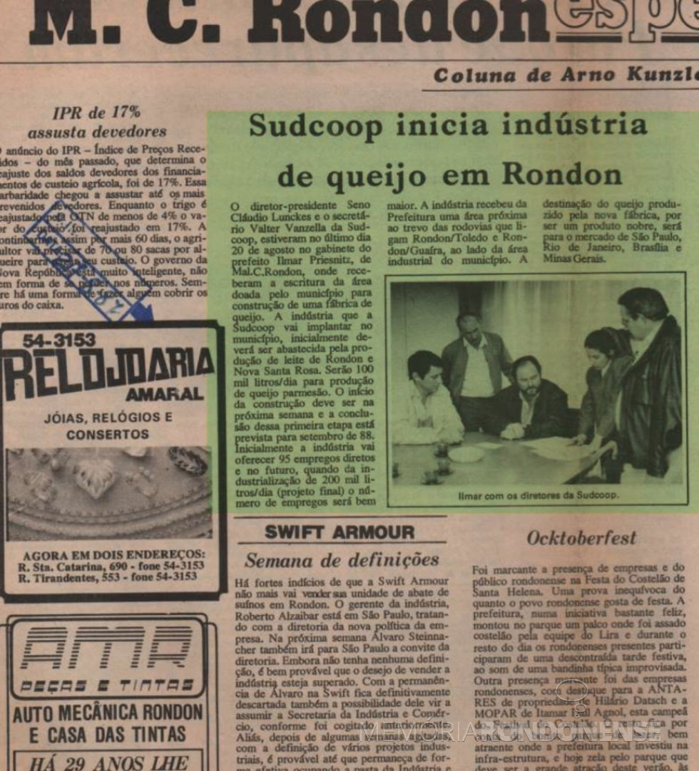 || Destaque do jornal cascavelense O Paraná, em sua página