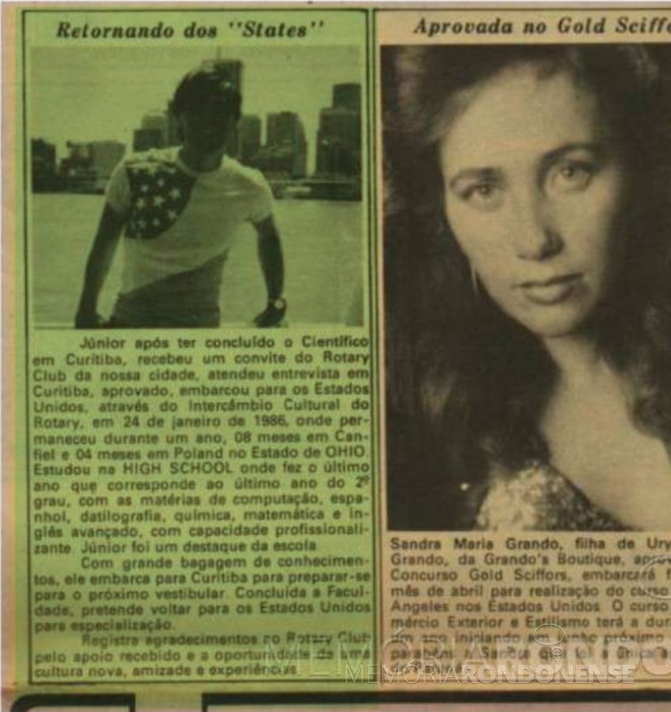 || Destaque do jornal cascavelense O Paraná, em sua página 
