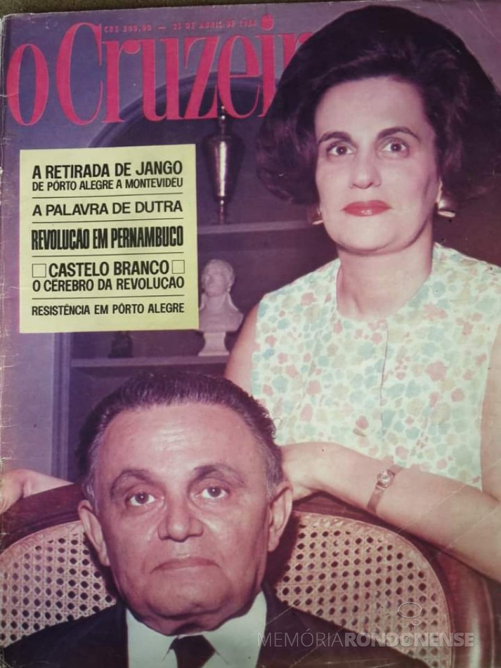 || Humberto de Alencar Castelo Branco e esposa Argentina Vianna, na capa da extinta revista O Cruzeiro.
Imagem: Acervo O Passado do Brasil - FOTO12 -