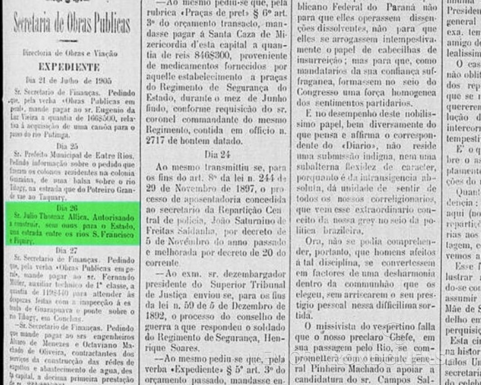 || Nota publicada no extinto jornal curitibano