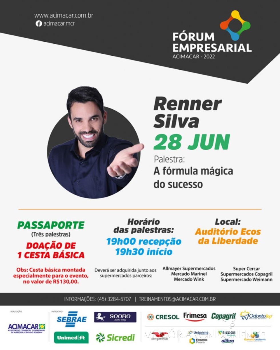 || Cartaz-convite para o Fórum Empresarial 2022 da Acimacar .
Imagem: Acervo Projeto Memória Rondonense - FOTO 25 -