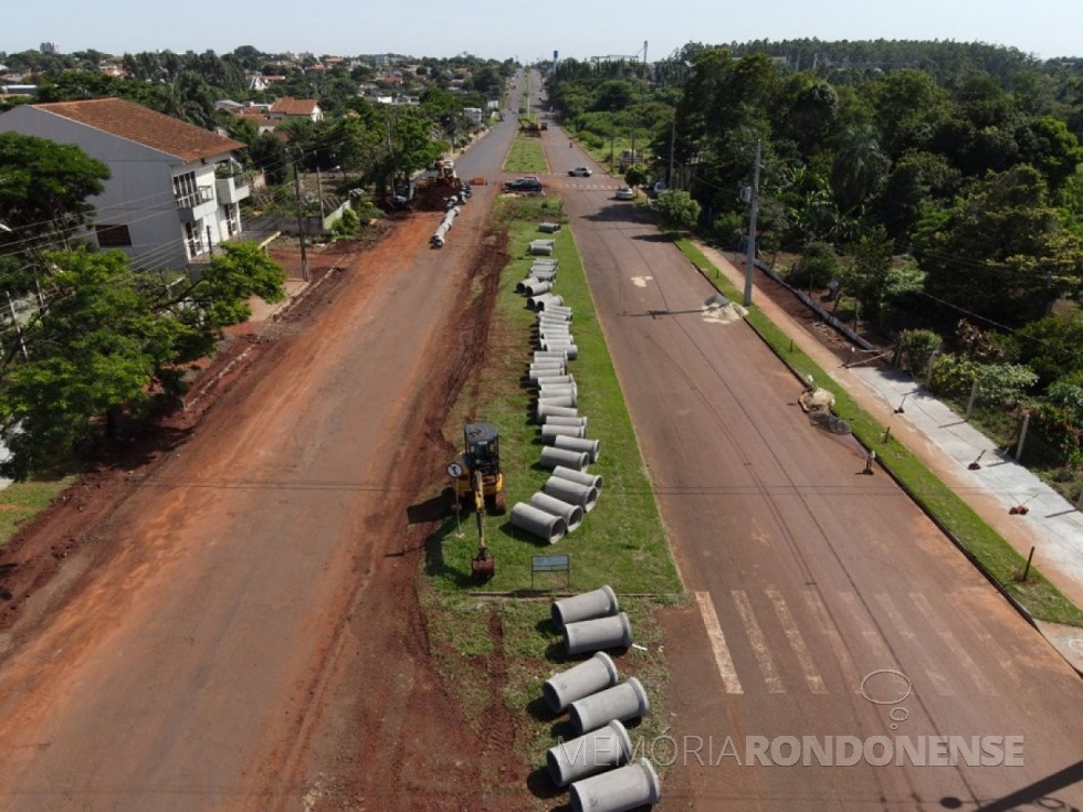 || Obras de revitalização  da Avenida Irio Jacob Welp, na sede municipal de Marechal Cândido Rondon, em fevereiro de 2022.
Imagem: Acervo Imprensa PM-MCR - FOTO 28 -