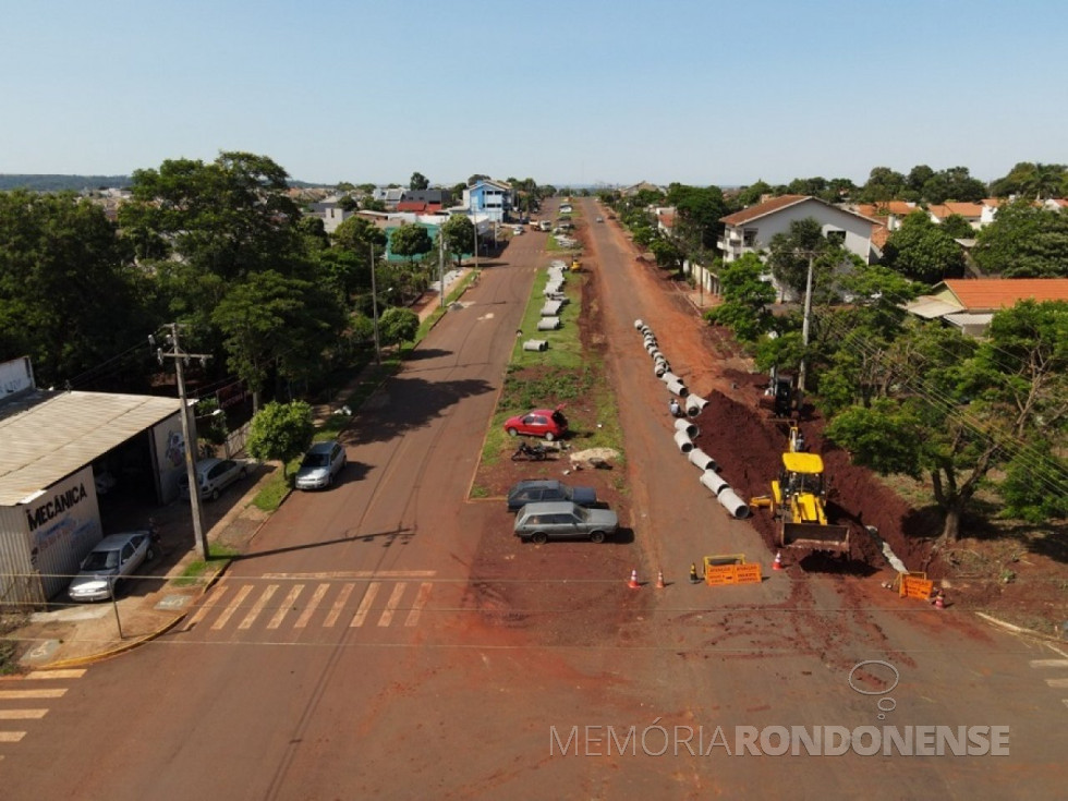 || Execução da revitalização da Avenida Irio Jaocb Welp. A imagem mostra  parte do trecho sentido Loteamento Marino.
Imagem: Acervo Imprensa PM-MCR - FOTO 29 -