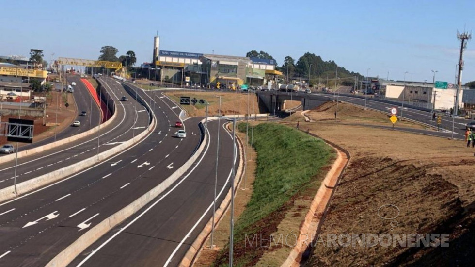 || Novo Trevo Cataratas, na cidade de Cascavel liberado ao tráfego, em agosto de 2022.
Imagem: Acervo Portal 24 - FOTO 19 -