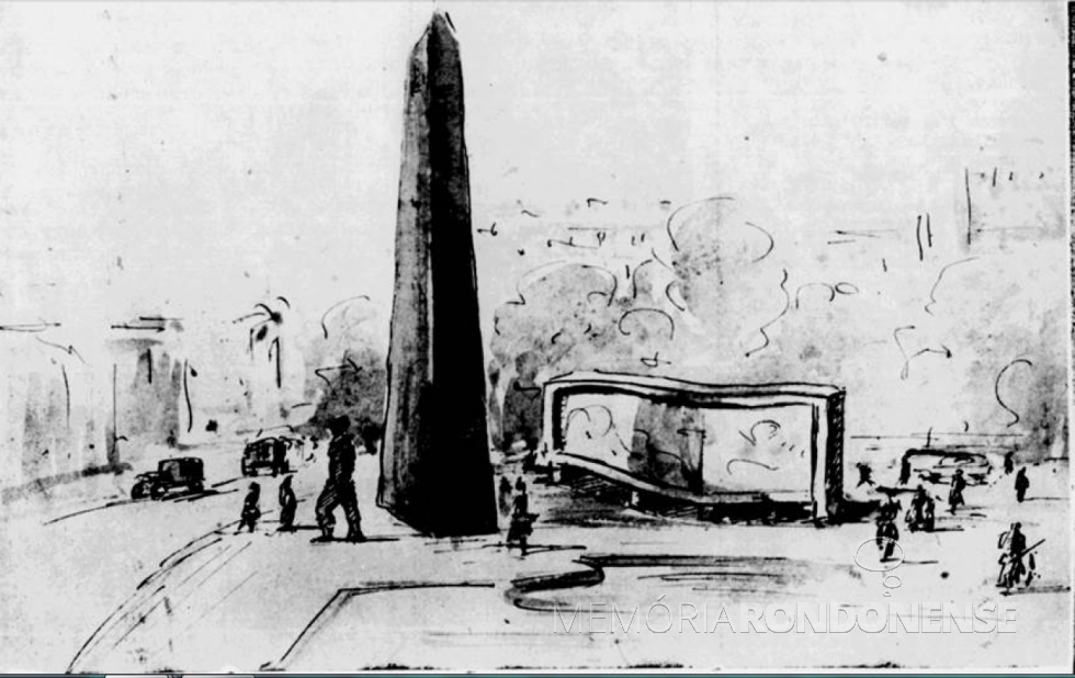 || Concepção do monumento alusivo ao Centenário Paranaense.
Imagem: Acervo jornal  