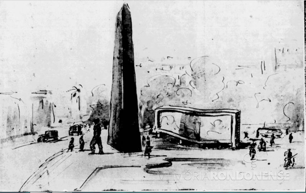 || Concepção do monumento alusivo ao Centenário Paranaense.
Imagem: Acervo jornal
