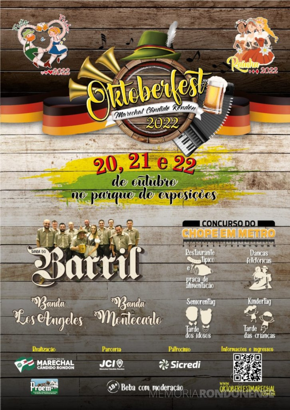 || Cartaz alusivo a 32ª Oktoberfest de Marechal Cândido Rondon, em outubro de 2022.
Imagem: Acervo PM-MCR - FOTO 36 -