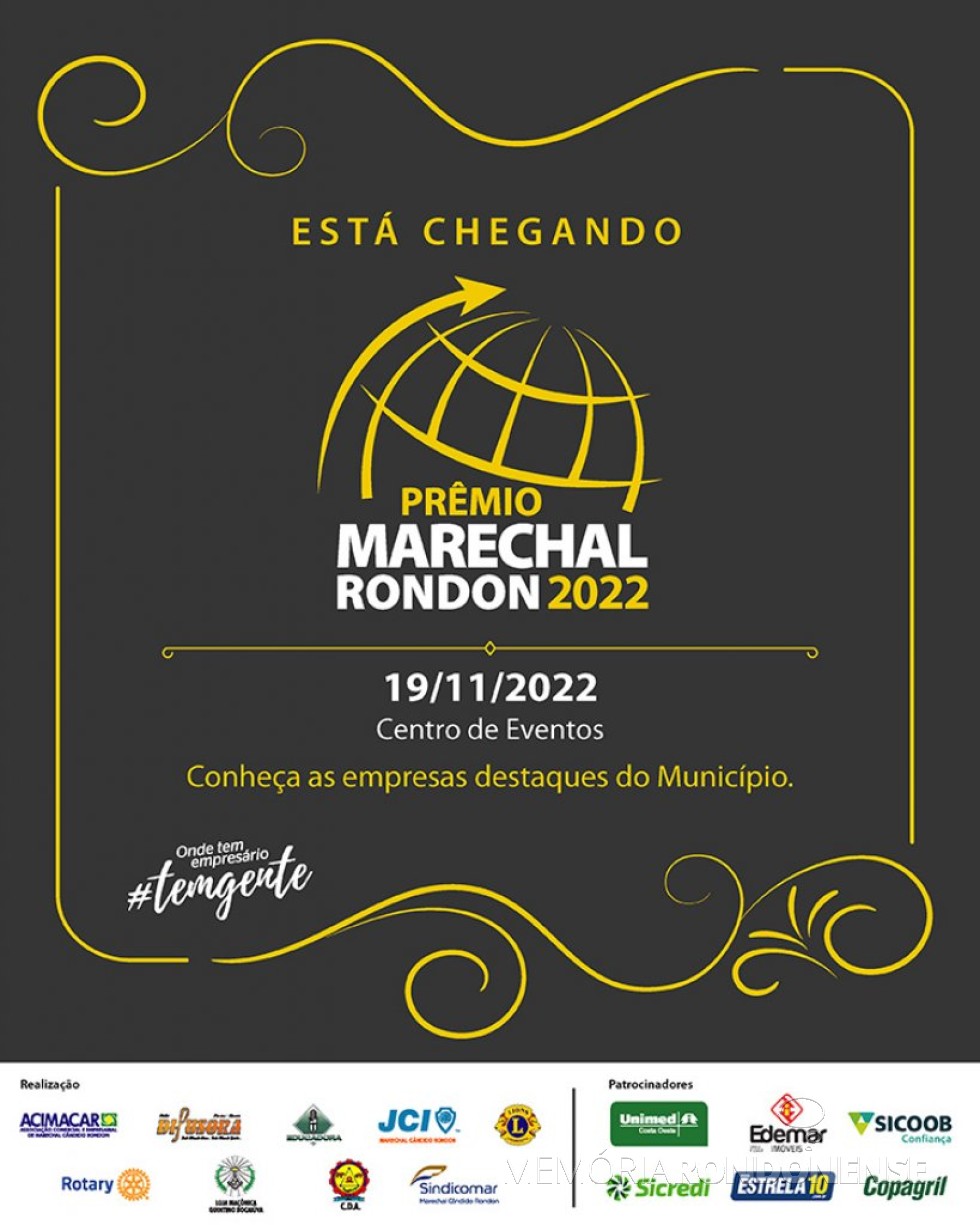 || Banner alusivo ao Prêmio Marechal  2022, realizado em novembro de 2022.
Imagem: Acervo Acimacar 2022 - FOTO 30 -