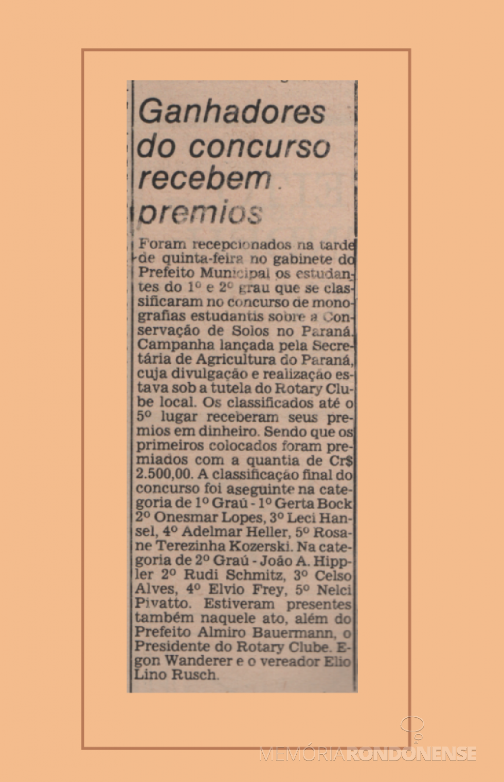 || Recorte do extinto jornal rondonense