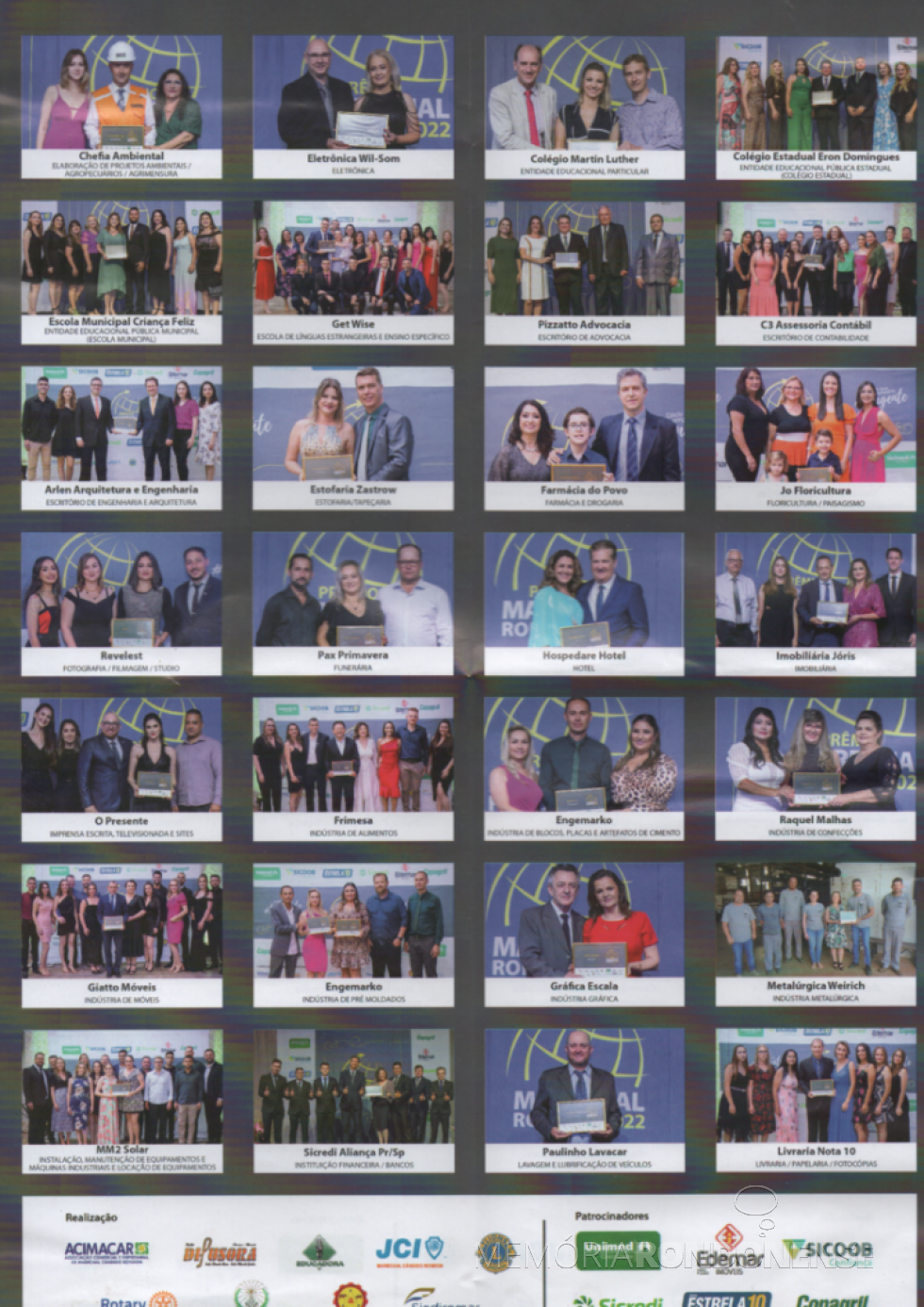 || Rol de homenageados no Prêmio Marechal 2022, página 3.
Imagem: Acervo Projeto Memória Rondonense - FOTO 38 -