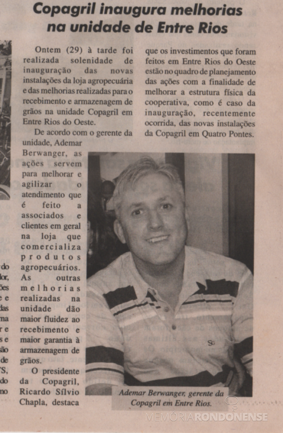 || Destaque do extinto jornal rondonense