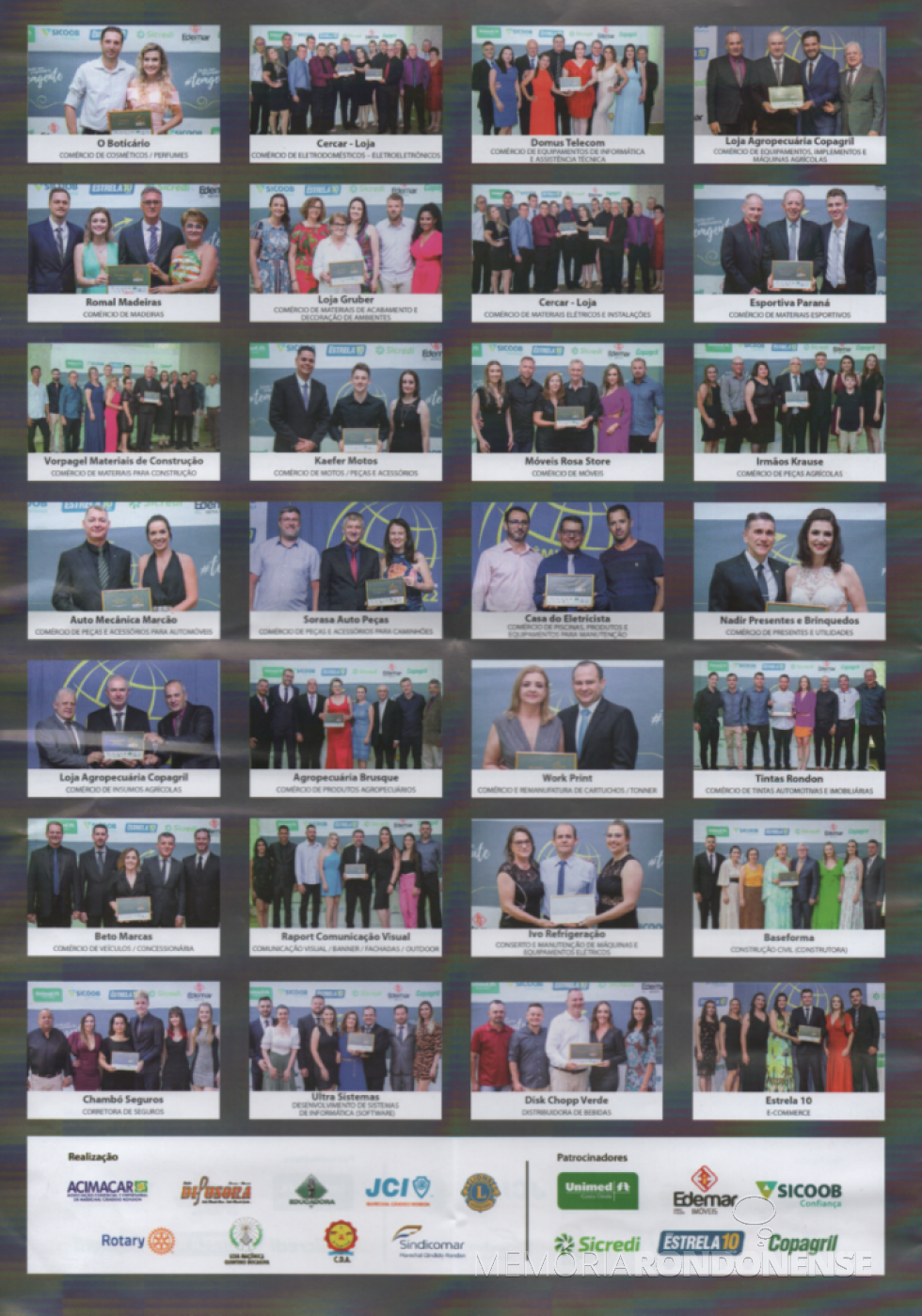 || Rol de homenageados no Prêmio Marechal 2022, página 2. 
Imagem: Acervo Projeto Memória Rondonense - FOTO 37 -