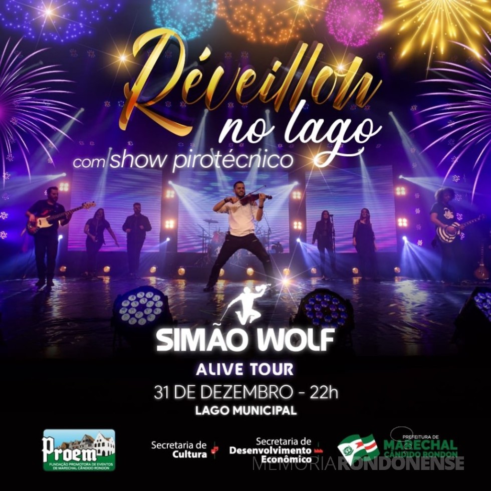 || Convite para o show de Simão Wolf e banda na cidade de Marechal Cândido Rondon, em dezembro de 2022.
Imagem: Imprensa PM-PMCR - FOTO 28  - 