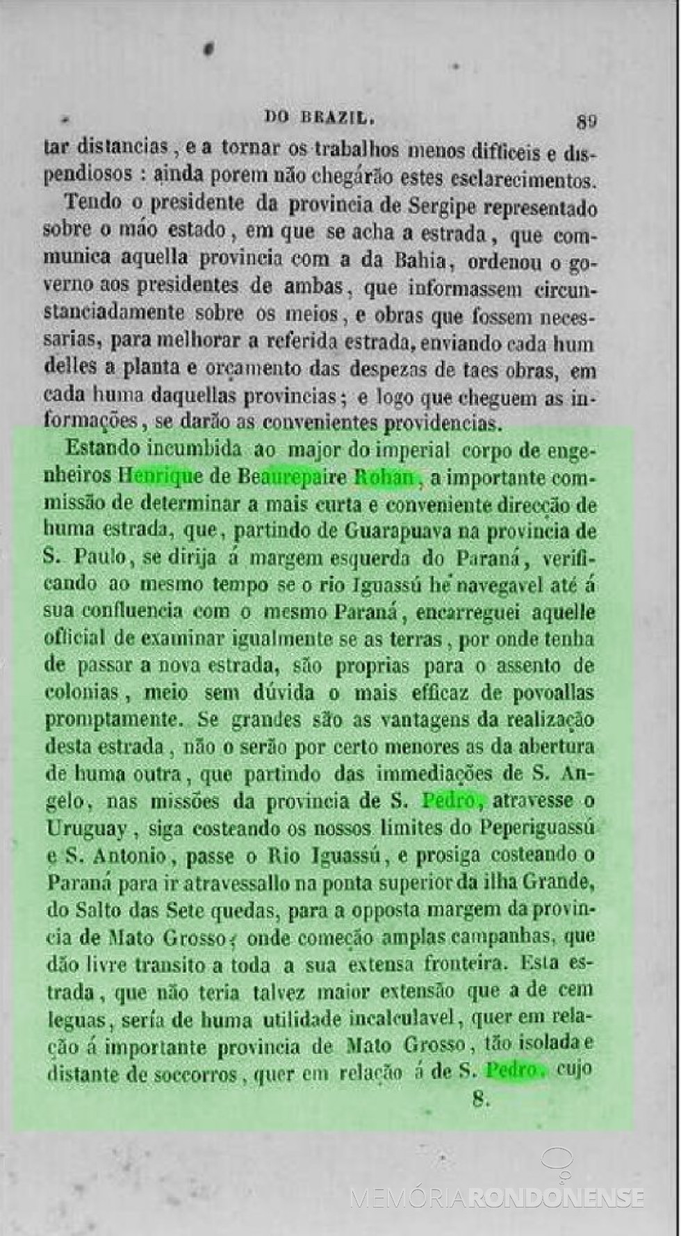 || Informação sobre a disposição do Governo Imperial em implementar um caminho entre Guarapuava até às margens do Rio Paraná, em maio de 1847.
Imagem: Acervo Biblioteca Nacional Digital - FOTO 1 -