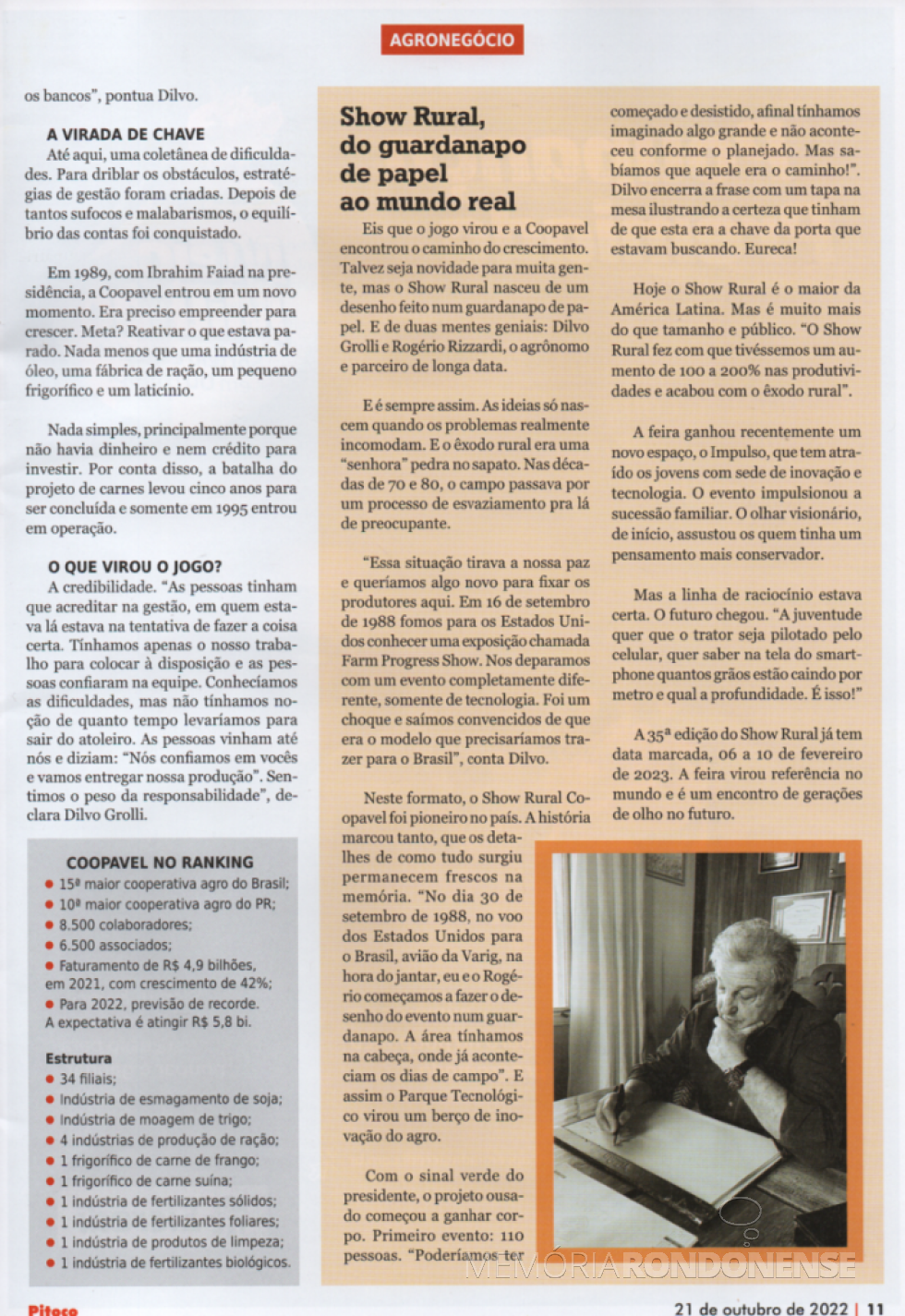 || Parte final da matéria sobre o líder cooperativista Dilvo Grolli, na revista