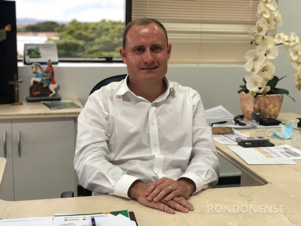 || Evandro Miguel Grade (ZADO), prefeito de Santa Helena, eleito presidente do Conselho de Desenvolvimento dos Municípios Lindeiros ao Lago de Itaipu, em fevereiro de 2023. 
Imagem: Acervo  O Presente - FOTO 24 -