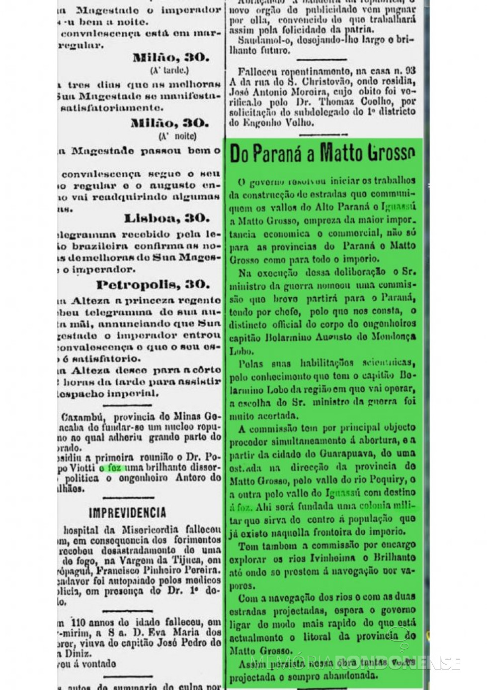 || Notícia do extinto jornal