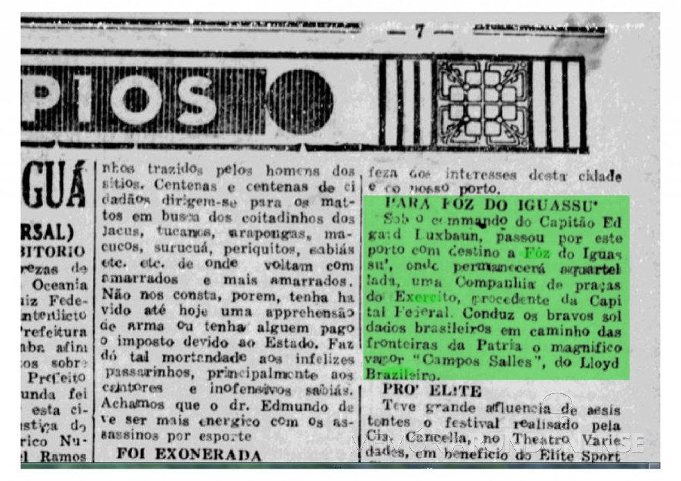 || Recorte do extinto jornal carioca