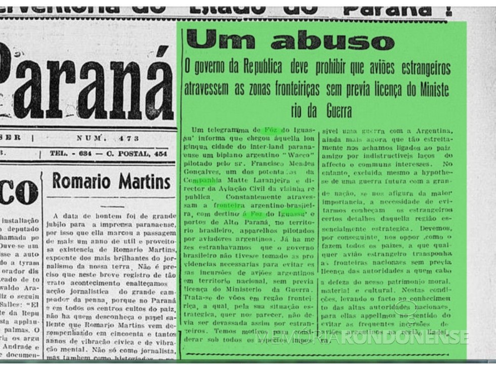 || Denúncia do jornal