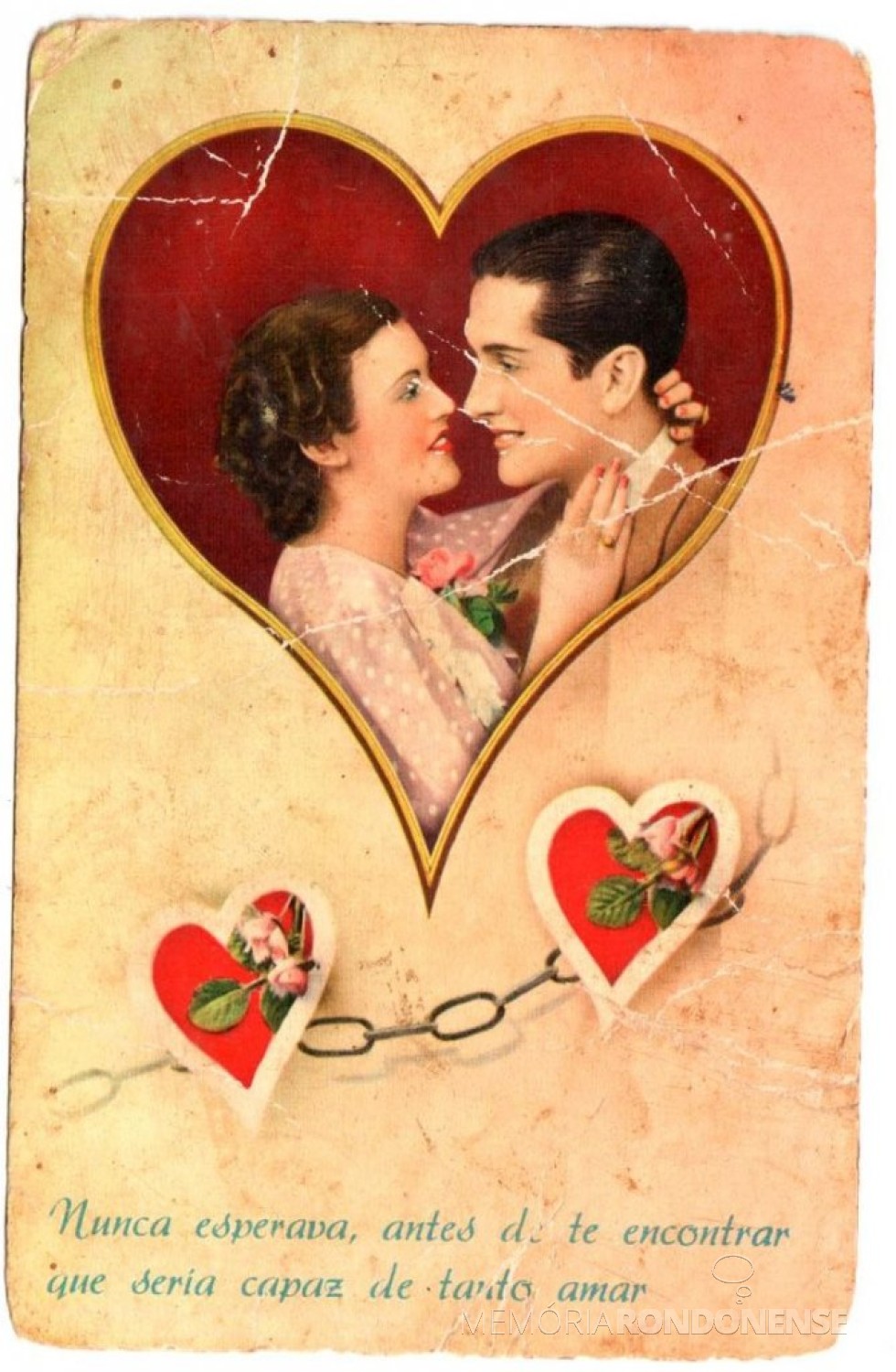 || Cartão do Dia de Namorados da década de 1950:
Imagem: Acervo da pioneira rondonense Norma (nascida Koehler ) Livi - FOTO 3 - 