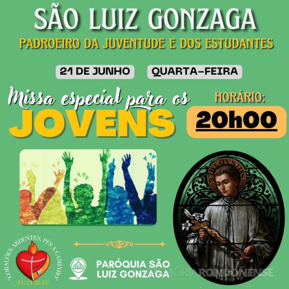 || Convite para missa especial da Paróquia São Luiz Gonzaga, em junho de 2023.
Imagem: Acervo Sergio Spies - FOTO 12 -