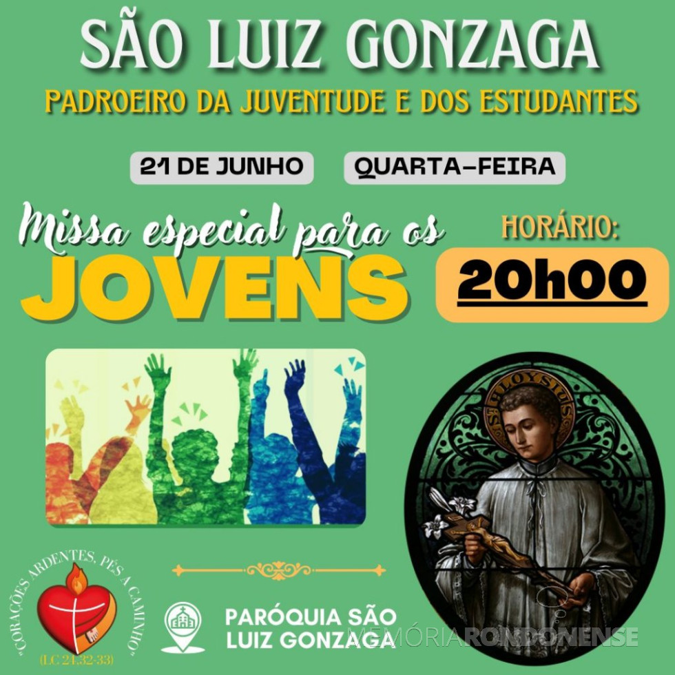 || Convite para missa especial da Paróquia São Luiz Gonzaga, em junho de 2023.
Imagem: Acervo Sergio Spies - FOTO 13 -