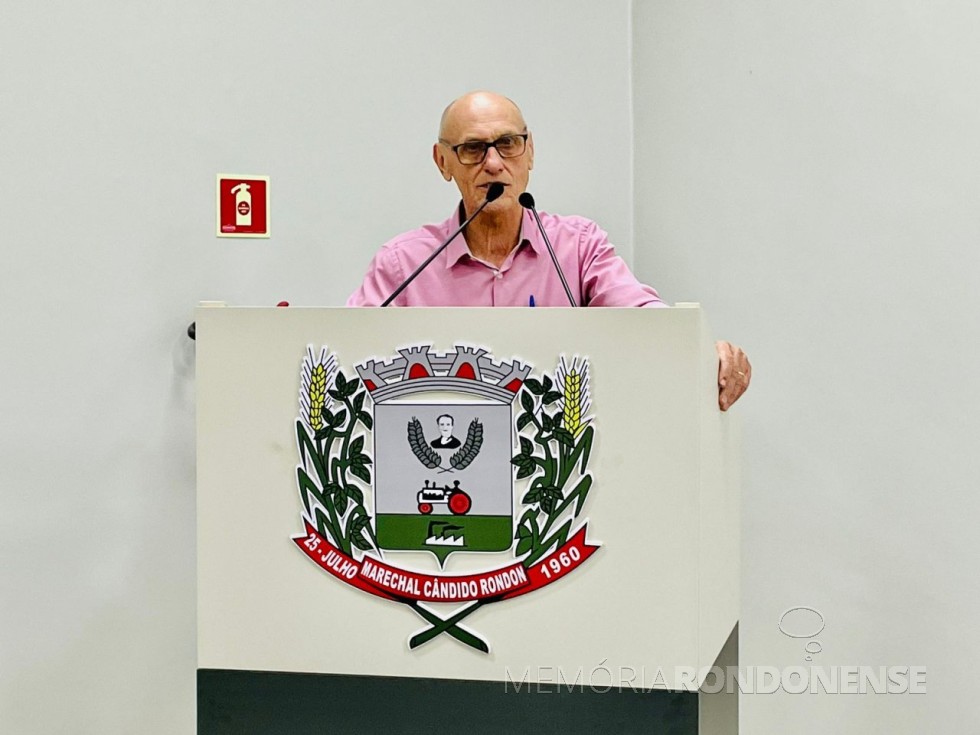 || Harto Viteck, coordenador do Projeto Memória Rondonense, falando na Plenária da Câmara Municipal, em 07 de agosto de 2023.
Imagem: Acervo Imprensa Câmara Muniicpal citada - FOTO 21 - 