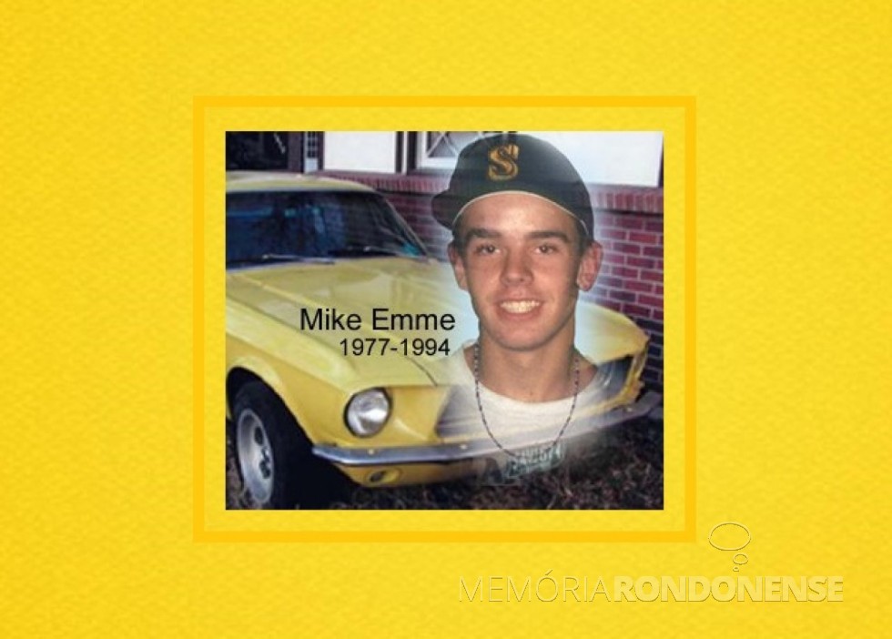 || Jovem estadunidense Mike Emme falecido em setembro de 1994, cuja morte encetou a Campanha de Prevenção ao Suicídio.
Imagem: Acervo Projeto Memória Rondoennse - FOTO 8 - 