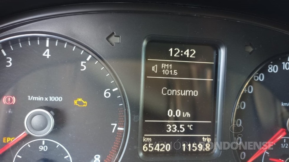 || Temperatura ao meio-dia na sede distrital de Vila Nova, município de Toledo (PR), em 16 de outubro de 2023.
Imagem: Acervo Projeto Memória Rondonense - FOTO 27 - 