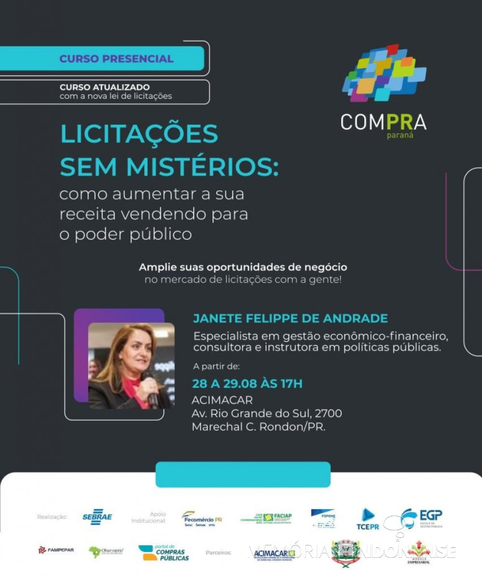 || Banner convite para o curso sobre