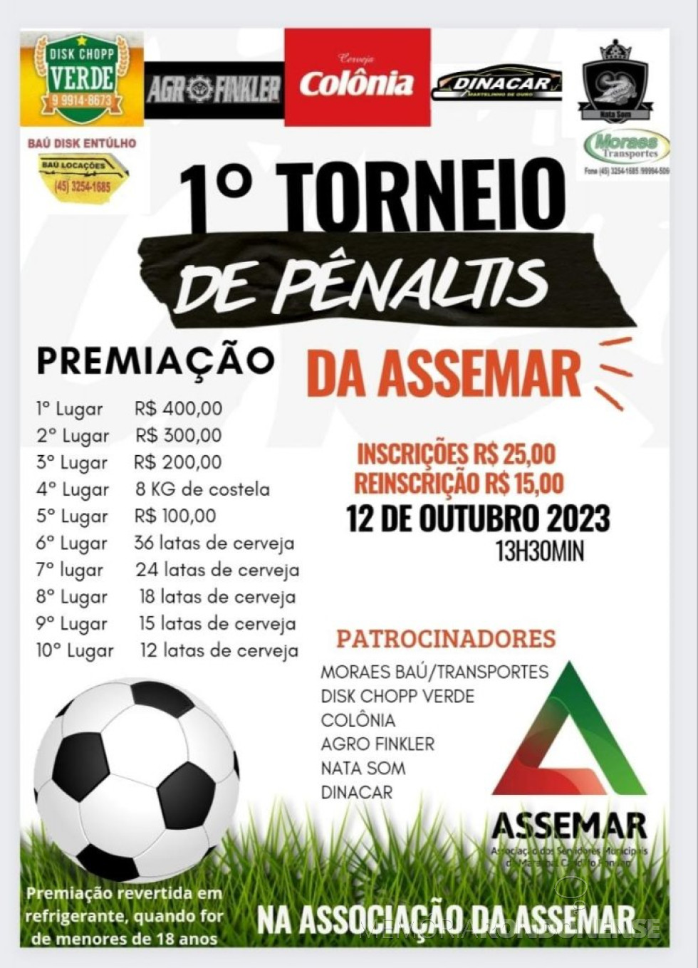 || Cartaz convite para o 1º Torneio de Pênaltis da Assemar, em outubro de 2023.
Imagem: Acervo Projeto Memória Rondonense - FOTO 23 -