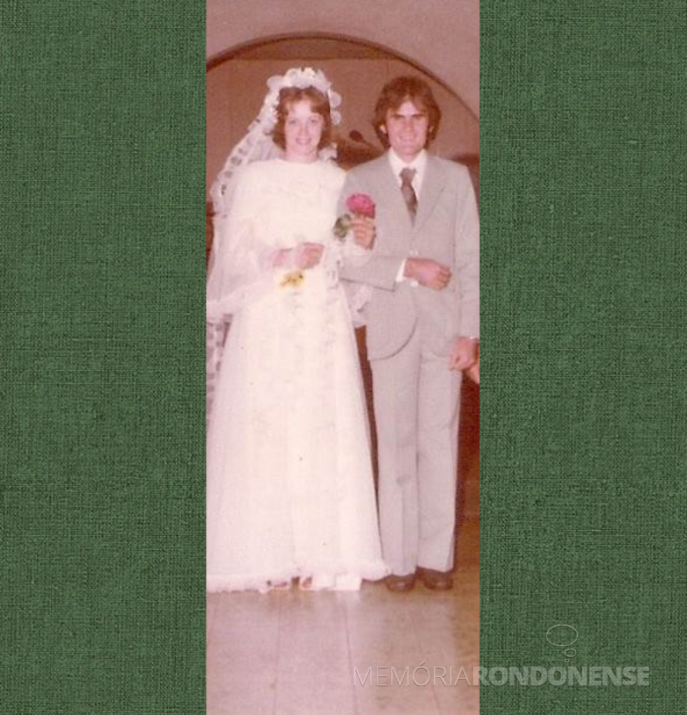 || Jovens rondonenses Marilene Casarotto e João Luiz Hippler que casaram-se em maio de 1979.
Imagem: Acervo Lidiane Casarotto Kotz - FOTO 7 -