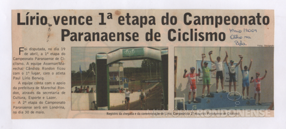 || Recorte do jornal rondonense