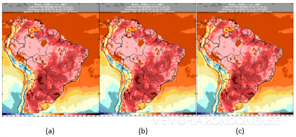 || Mapas com a localização das regiões onde a onda de calor predomina a partir de 15 de zembro de 2023, emitidos pelo Instituto Nacional de Matereologia (INMET).
Imagem: Acervo da instituição citada - FOTO 22 - 