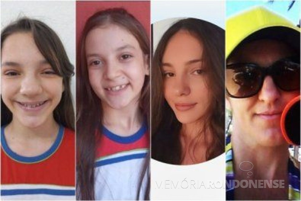 || Clevi Calvi Cardoso e suas filhas mortas na cidade de Sorriso (MT), em novembro de 2023.
Imagem: Acervo Play Agora - 