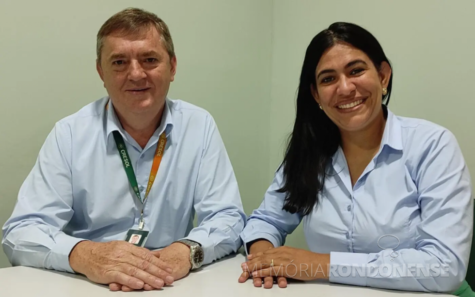 || Michele Mendes da Conceição junto com Celito Rauber, ela que passou a gerenciar a agência da Cresol Integração em Marechal Cândido Rondon, em novembro de 2023.
Imagem: Acervo O Presente - FOTO 23 -