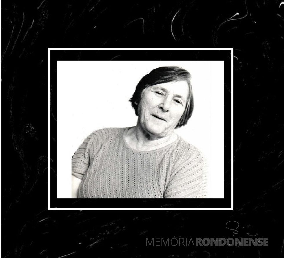 || Pioneira toledana Verginio Drago Ruaro, falecida em janeiro de 2015.
Imagem: Acervo Museu Histórico Willy Barth - Arte: Equipe Projeto Memória Rondonense - FOTO 11 -