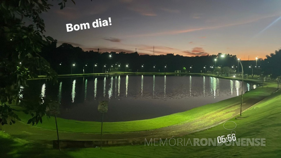 || Amanhecer na cidade de Marechal Cândido Rondon em 02 de março de 2024, com imagem do Lago Municipal.
Imagem: Acervo e crédito de Cristiano Marlon Viteck - FOTO 22 -