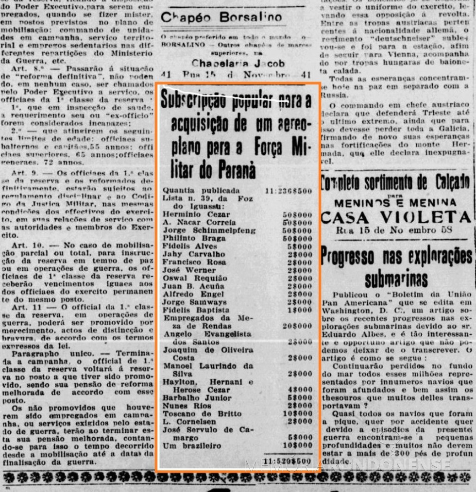 || Recorte do jornal curitibano