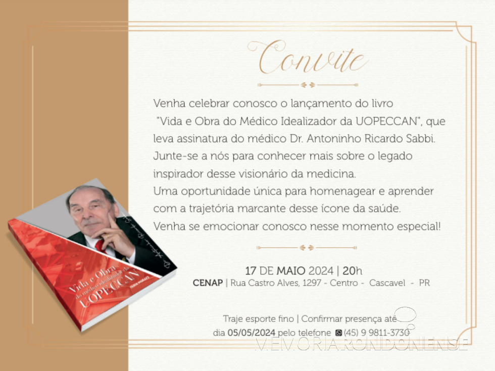|| Convite para o lançamento do livro