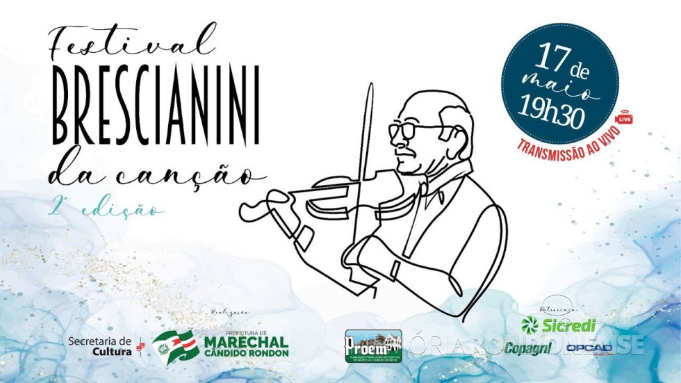 || Cartaz do II Festival Brescianini da Canção de Marechal Cândido Rondon, realizado em maio de 2024.
Imagem: Acervo Projeto Memória Rondonense - FOTO 27 -