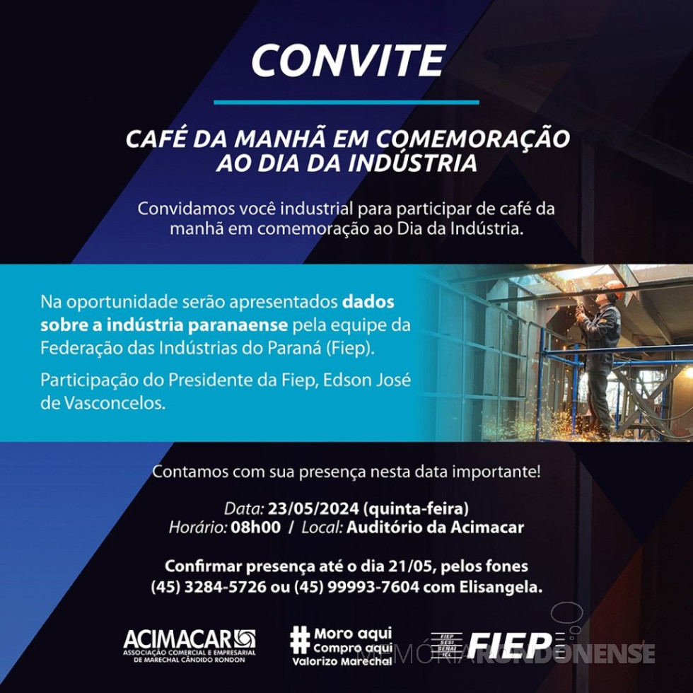 || Convite da Acimacar para comemorarção do